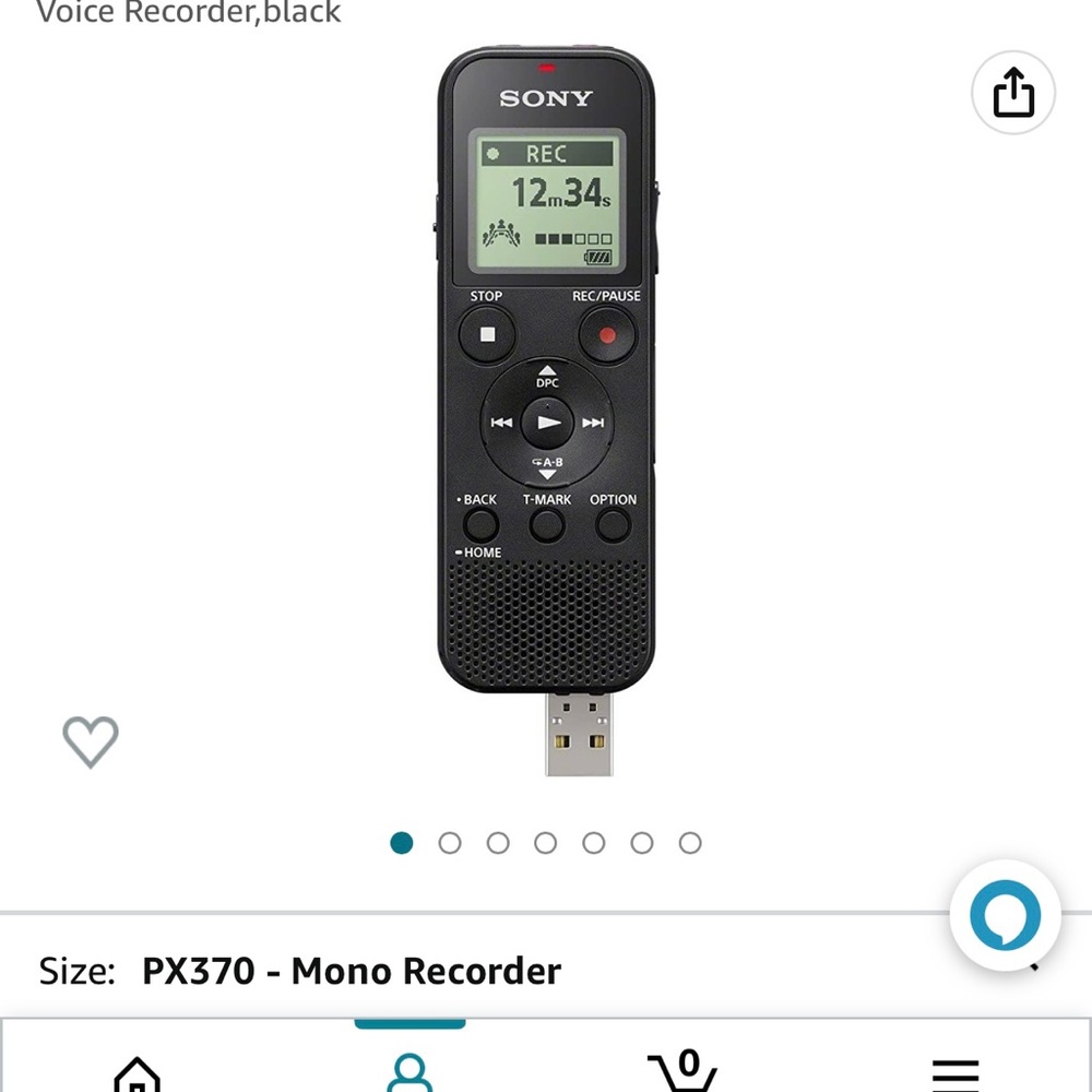 Sony ICD-PX370 Mono Digital Voice Recorder